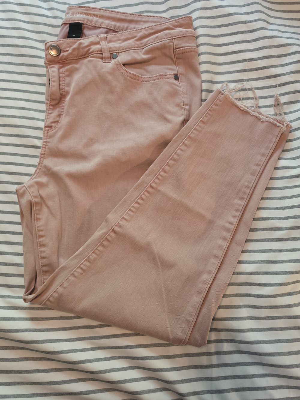 torrid Blush Pink Skinny Jeans with Frayed Hem